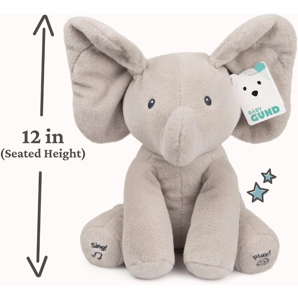 Flappy the Elephant by Baby Gund Animated Sings and Plays Peek-a-Boo See Video - Picture 5 of 6